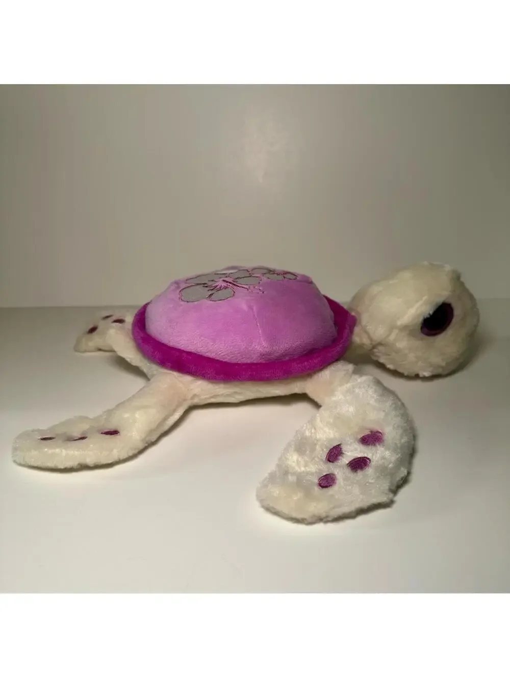 Keel Toys Purple Magenta Cute Tropical Flowers Sea Turtle Plush Stuffed Animal